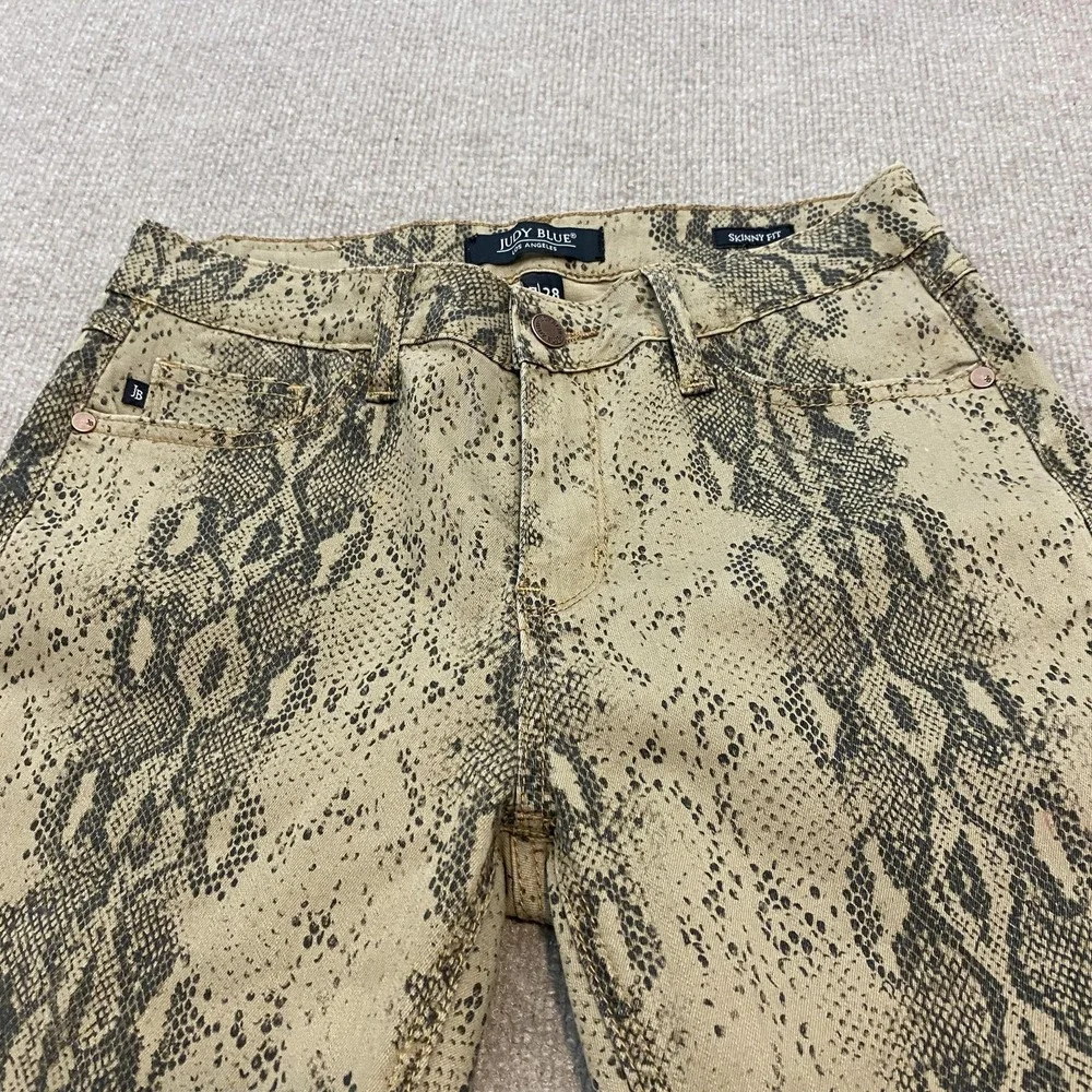 Judy Blue Jeans Womens 7/28 Snake Print Tribal Skinny Stretch Denim Slim